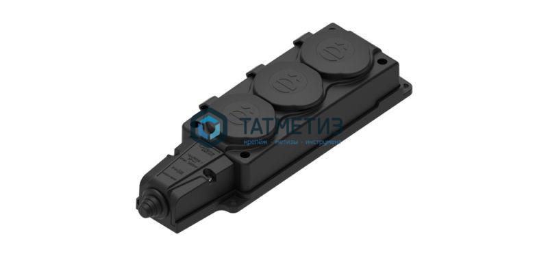 Колодка удлинителя 3-м с/з каучук черн 16А 250В IP44 MultiSet -  магазин «ТАТМЕТИЗ»