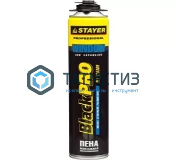 Монтажная пена STAYER Black PRO, профессиональная, всесезонная, 750мл | «ТАТМЕТИЗ» Монтажная пена STAYER Black PRO, профессиональная, всесезонная, 750мл - магазин крепежа «ТАТМЕТИЗ»