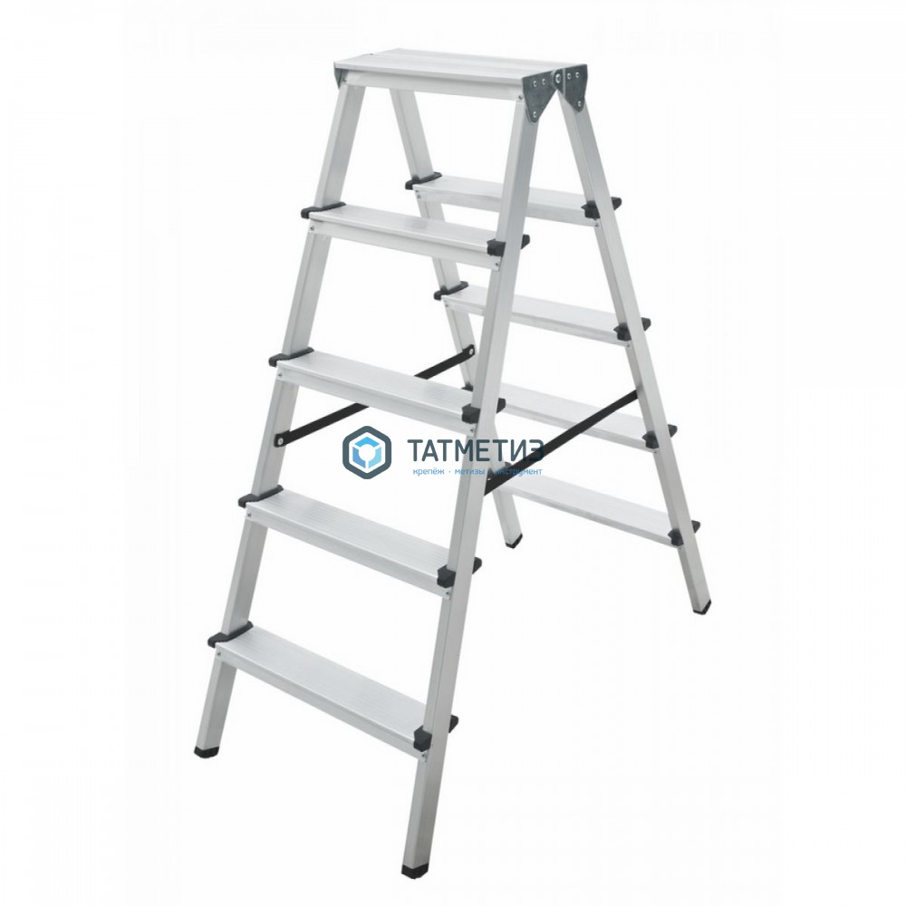 Стремянка 2-сторонняя алюм, ступень  80 мм, 2х5, NV -  магазин крепежа «ТАТМЕТИЗ»
