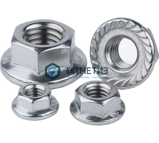 Гайка с фланцем DIN 6923, оц  М8  (3500 шт/уп) МС -  магазин крепежа «ТАТМЕТИЗ»