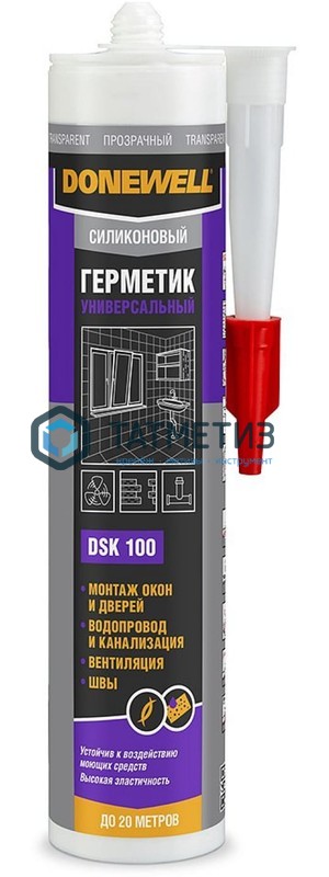 Герметик силиконовый DONEWELL универсальный ПРОЗРАЧНЫЙ 260 мл -  магазин «ТАТМЕТИЗ»