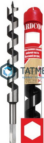 Сверло по дереву, спираль Левиса 16х230 мм, 6-гр.хвостовик, "Hardcore" -  магазин крепежа «ТАТМЕТИЗ»