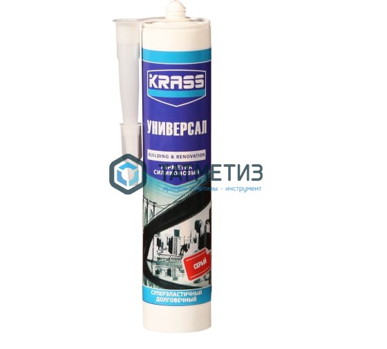 Герметик силиконовый KRASS универсальный СЕРЫЙ 300 ml./12 Герметик силиконовый KRASS универсальный СЕРЫЙ 300 ml./12