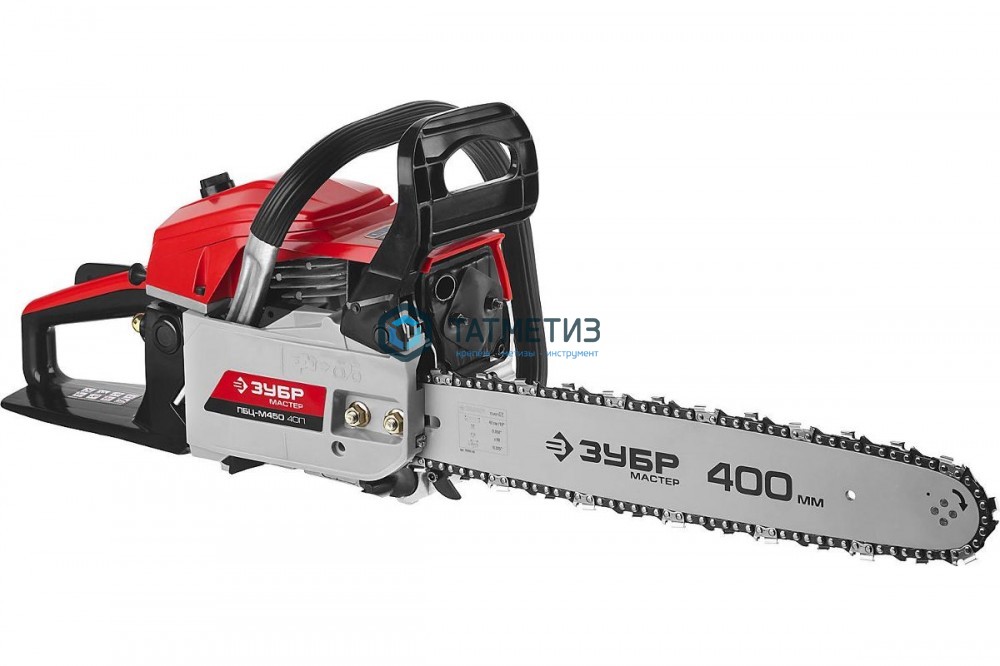 Пила цепная бензиновая, ЗУБР, хромир. цилиндр, праймер, 45 см3 (1,6 кВт), шина 40 см, 11500 об/мин Пила цепная бензиновая, ЗУБР, хромир. цилиндр, праймер, 45 см3 (1,6 кВт), шина 40 см, 11500 об/мин