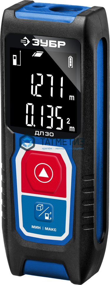 Дальномер лазерный "ДЛ-30", точность 3мм, дальность 30м, класс защиты IP54, ЗУБР Профессионал 34927 Дальномер лазерный "ДЛ-30", точность 3мм, дальность 30м, класс защиты IP54, ЗУБР Профессионал 34927