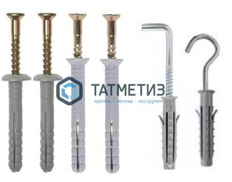 Дюбель-гвоздь 6х80 гриб (100 шт/уп) ТК | «ТАТМЕТИЗ» Дюбель-гвоздь 6х80 гриб (100 шт/уп) ТК - магазин крепежа «ТАТМЕТИЗ»