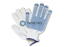 Перчатки трик. х/б с ПВХ №100 двойные ЛЮКС 7 класс (5-х нитка) -  магазин крепежа «ТАТМЕТИЗ»