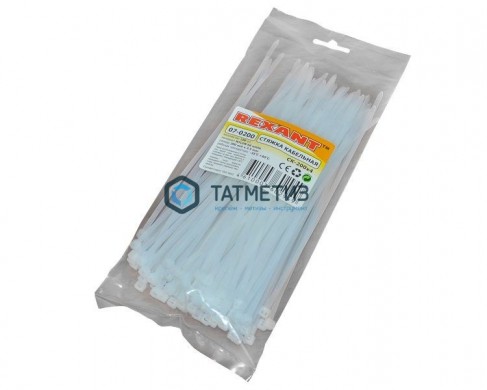Хомут-стяжка нейлон 200 х 4,8 (100 шт/уп) REXANT | «ТАТМЕТИЗ» Хомут-стяжка нейлон 200 х 4,8 (100 шт/уп) REXANT - магазин крепежа «ТАТМЕТИЗ»