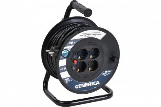 Удлинитель на кат. 4х30м с/з 10А IP20 УК30 2P+PE 3х1 термозащита GENERICA IEK | «ТАТМЕТИЗ» Удлинитель на кат. 4х30м с/з 10А IP20 УК30 2P+PE 3х1 термозащита GENERICA IEK - магазин крепежа «ТАТМЕТИЗ»