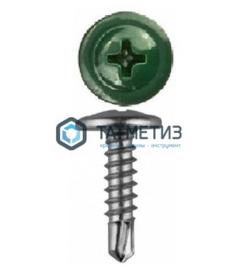 Саморез п/ш сверло 4,2x19 RAL 6005 | «ТАТМЕТИЗ» Саморез п/ш сверло 4,2x19 RAL 6005 - магазин крепежа «ТАТМЕТИЗ»