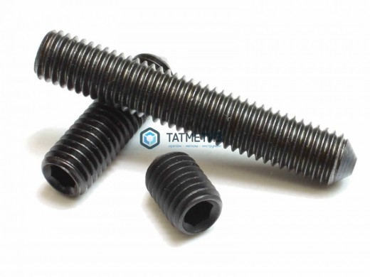 Винт установочный DIN 914 М 6 х 10 с внутренним шестигранником и коническим концом, 45H |  «ТАТМЕТИЗ» Винт установочный DIN 914 М 6 х 10 с внутренним шестигранником и коническим концом, 45H -  магазин крепежа «ТАТМЕТИЗ»