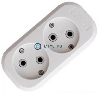 Колодка удлинителя 2-м б/з АВС-пл. UNIVersal E202 -  магазин крепежа «ТАТМЕТИЗ»