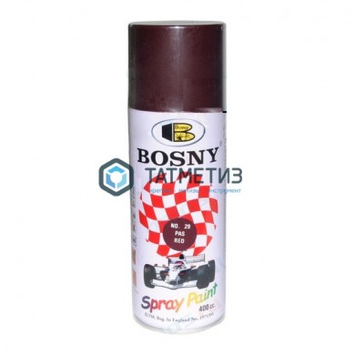 Краска аэроз. BOSNY 400 мл. №029 КРАСНО-КОРИЧНЕВАЯ | «ТАТМЕТИЗ» Краска аэроз. BOSNY 400 мл. №029 КРАСНО-КОРИЧНЕВАЯ - магазин крепежа «ТАТМЕТИЗ»