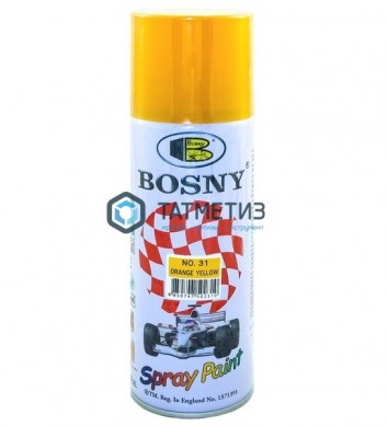 Краска аэроз. BOSNY 520 мл. №031 ЖЕЛТО-ОРАНЖЕВАЯ | «ТАТМЕТИЗ» Краска аэроз. BOSNY 520 мл. №031 ЖЕЛТО-ОРАНЖЕВАЯ - магазин крепежа «ТАТМЕТИЗ»