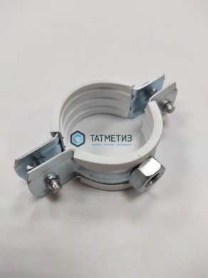 Хомут 39-46мм (1 1/4") сантехнический с гайкой М8 БЕЛЫЙ уплотнит. | «ТАТМЕТИЗ» Хомут 39-46мм (1 1/4") сантехнический с гайкой М8 БЕЛЫЙ уплотнит. - магазин крепежа «ТАТМЕТИЗ»