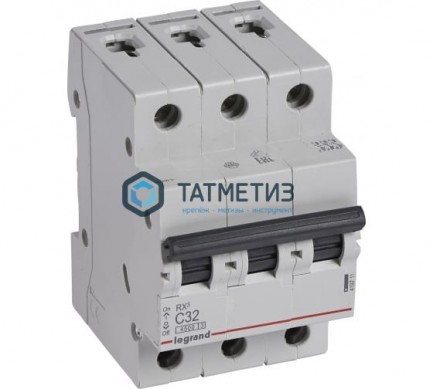 Выключатель автоматический модульный 3п C 32А 4.5кА RX3 Legrand | «ТАТМЕТИЗ» Выключатель автоматический модульный 3п C 32А 4.5кА RX3 Legrand - магазин крепежа «ТАТМЕТИЗ»