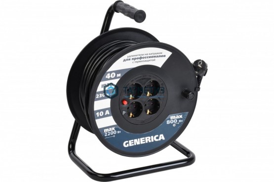 Удлинитель на кат. 4х40м с/з 10А IP20 УК40 2P+PE 3х1 термозащита GENERICA IEK | «ТАТМЕТИЗ» Удлинитель на кат. 4х40м с/з 10А IP20 УК40 2P+PE 3х1 термозащита GENERICA IEK - магазин крепежа «ТАТМЕТИЗ»
