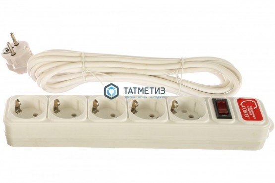 Сетевой фильтр 5х3м с выключателем, с/з, ПВС 3х0.75 СОЮЗ | «ТАТМЕТИЗ» Сетевой фильтр 5х3м с выключателем, с/з, ПВС 3х0.75 СОЮЗ - магазин крепежа «ТАТМЕТИЗ»