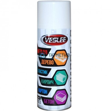 Краска аэроз. VESLEE БЕЛАЯ глянцевый 520 мл. RAL 9003 | «ТАТМЕТИЗ» Краска аэроз. VESLEE БЕЛАЯ глянцевый 520 мл. RAL 9003 - магазин крепежа «ТАТМЕТИЗ»