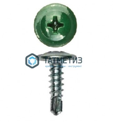 Саморез п/ш сверло 4,2x16 RAL 6002 | «ТАТМЕТИЗ» Саморез п/ш сверло 4,2x16 RAL 6002 - магазин крепежа «ТАТМЕТИЗ»