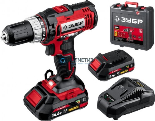 Дрель-шуруповерт 14.4В, 2 АКБ (2Ач), в кейсе, ЗУБР Мастер | «ТАТМЕТИЗ» Дрель-шуруповерт 14.4В, 2 АКБ (2Ач), в кейсе, ЗУБР Мастер - магазин крепежа «ТАТМЕТИЗ»