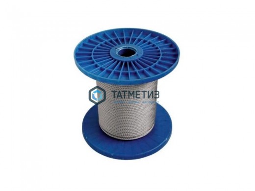 Трос стальной оц. 1,5 мм DIN 3055 (250 м/бух) КК / R | «ТАТМЕТИЗ» Трос стальной оц. 1,5 мм DIN 3055 (250 м/бух) КК / R - магазин крепежа «ТАТМЕТИЗ»