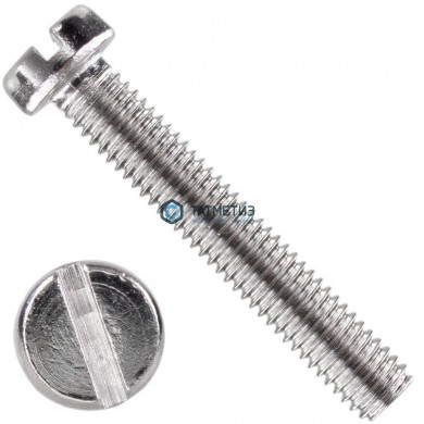Винт с цилиндрической головкой с прямым шлицем А2 DIN 84 М 5 х 35 |  «ТАТМЕТИЗ» Винт с цилиндрической головкой с прямым шлицем А2 DIN 84 М 5 х 35 -  магазин крепежа «ТАТМЕТИЗ»