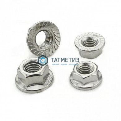 Гайка  М 6 DIN 6923 А4 с фланцем -  магазин крепежа «ТАТМЕТИЗ»