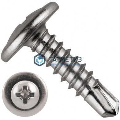 Саморез с прессшайбой сверло крест/шл "клоп" д/алюм. АРТ 9998 А2 4,2X25 |  «ТАТМЕТИЗ» Саморез с прессшайбой сверло крест/шл "клоп" д/алюм. АРТ 9998 А2 4,2X25 -  магазин крепежа «ТАТМЕТИЗ»