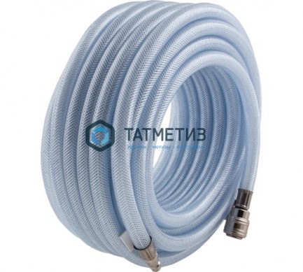 Шланг пневматический, ПВХ 10x16мм, 15м, 18 бар, армированный, прозрач., быстросъем// Stels | «ТАТМЕТИЗ» Шланг пневматический, ПВХ 10x16мм, 15м, 18 бар, армированный, прозрач., быстросъем// Stels - магазин крепежа «ТАТМЕТИЗ»