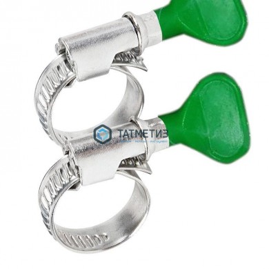 Хомут червячный нержавеющий "ключ" 20-32 / 9 W2 | «ТАТМЕТИЗ» Хомут червячный нержавеющий "ключ" 20-32 / 9 W2 - магазин крепежа «ТАТМЕТИЗ»