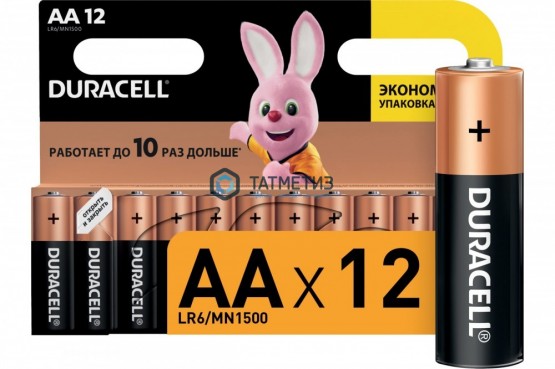 Батарейка DURACELL тип АА 12 шт/уп | «ТАТМЕТИЗ» Батарейка DURACELL тип АА 12 шт/уп - магазин крепежа «ТАТМЕТИЗ»