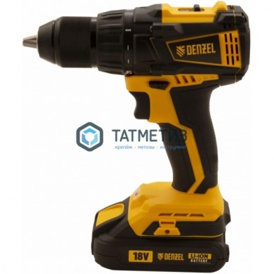 Дрель-шуруповерт аккумуляторная бесщет. BLDL-18-02 Li-Ion, 18 В, 2 акк.// Denzel | «ТАТМЕТИЗ» Дрель-шуруповерт аккумуляторная бесщет. BLDL-18-02 Li-Ion, 18 В, 2 акк.// Denzel - магазин крепежа «ТАТМЕТИЗ»