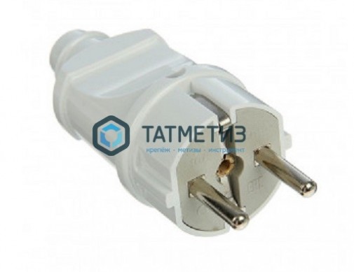 Эл.вилка прямая с/з бел. 16А А101 UNIVersal | «ТАТМЕТИЗ» Эл.вилка прямая с/з бел. 16А А101 UNIVersal - магазин крепежа «ТАТМЕТИЗ»