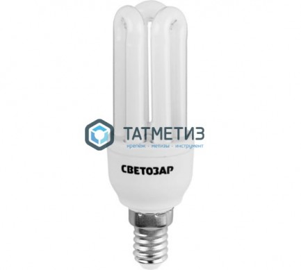 Энергосберегающая лампа СВЕТОЗАР, E27(стандарт),Т2,3U,тепл бел свет(2700 К),8000 час,9Вт(45) | «ТАТМЕТИЗ» Энергосберегающая лампа СВЕТОЗАР, E27(стандарт),Т2,3U,тепл бел свет(2700 К),8000 час,9Вт(45) - магазин крепежа «ТАТМЕТИЗ»