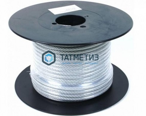 Трос с ПВХ стальной оц. 4-3 (250 м/бух) КТ / R | «ТАТМЕТИЗ» Трос с ПВХ стальной оц. 4-3 (250 м/бух) КТ / R - магазин крепежа «ТАТМЕТИЗ»