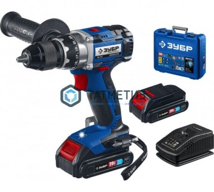 Дрель-шуруповерт 20 В, 70 Н·м, 2 АКБ (4 А·ч), бесщеточная, в кейсе, ЗУБР Т7 Профессионал | «ТАТМЕТИЗ» Дрель-шуруповерт 20 В, 70 Н·м, 2 АКБ (4 А·ч), бесщеточная, в кейсе, ЗУБР Т7 Профессионал - магазин крепежа «ТАТМЕТИЗ»