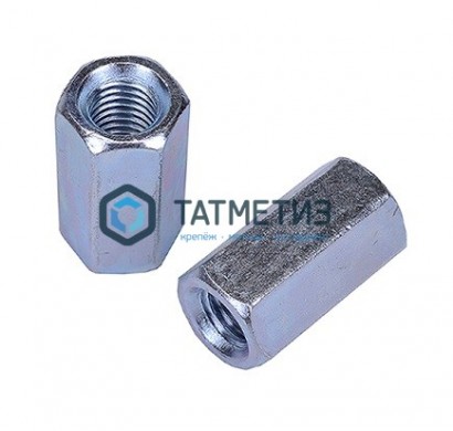 Гайка соединительная DIN 6334, оц М24 ( 60 шт/уп) КК | «ТАТМЕТИЗ» Гайка соединительная DIN 6334, оц М24 ( 60 шт/уп) КК - магазин крепежа «ТАТМЕТИЗ»