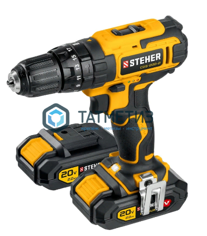 Дрель-шуруповерт 20 В, STEHER, 2 АКБ (2Ач), в кейсе Дрель-шуруповерт 20 В, STEHER, 2 АКБ (2Ач), в кейсе