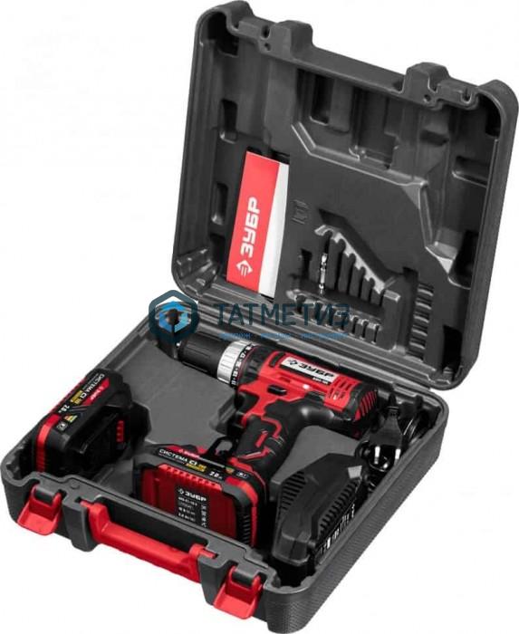 Дрель-шуруповерт 18 В, 2 АКБ (2Ач), в кейсе, ЗУБР Дрель-шуруповерт 18 В, 2 АКБ (2Ач), в кейсе, ЗУБР