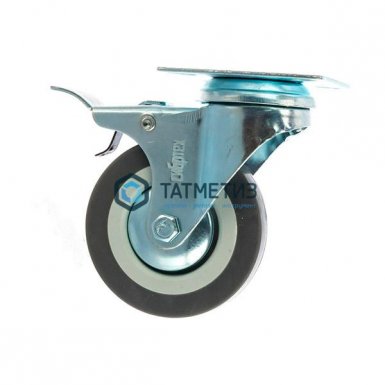 Колесо поворотное с тормозом d-75мм, крепление платформенное // СИБРТЕХ | «ТАТМЕТИЗ» Колесо поворотное с тормозом d-75мм, крепление платформенное // СИБРТЕХ - магазин «ТАТМЕТИЗ»
