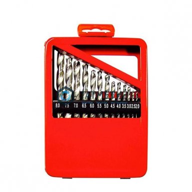 Набор сверл по металлу, 2-8 мм (через 0,5 мм), HSS, 13 шт., метал. коробка цил. хвостовик// Matrix -  магазин крепежа «ТАТМЕТИЗ»