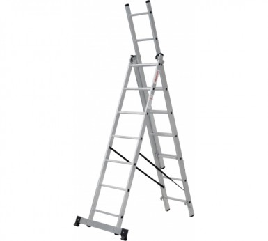 Лестница, 3 х 7 ступеней, алюминиевая, трехсекционная  Новая высота серия NV100 -  магазин крепежа «ТАТМЕТИЗ»