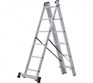 Лестница, 3 х 6 ступеней, алюминиевая, трехсекционная  Новая высота серия NV100 -  магазин крепежа «ТАТМЕТИЗ»