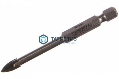 Сверло по керамике  6 мм, крестовая пластинка, шестигр. хвостовик // БАРС -  магазин крепежа «ТАТМЕТИЗ»