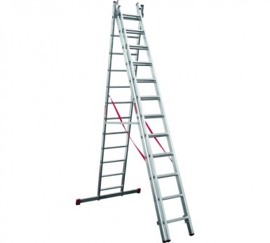 Лестница, 3 х12 ступеней, алюминиевая, трехсекционная  Новая высота серия NV100 -  магазин крепежа «ТАТМЕТИЗ»