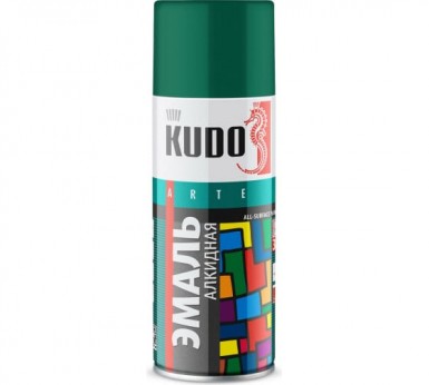 Краска аэроз. KUDO 520 мл. №1007  ТЕМНО-ЗЕЛЕНАЯ  RAL 6016 -  магазин крепежа «ТАТМЕТИЗ»