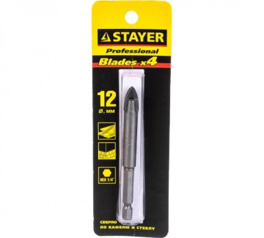 Сверло по кафелю и стеклу 12мм STAYER -  магазин крепежа «ТАТМЕТИЗ»