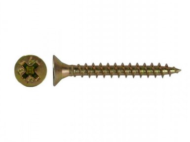 Саморезы потай по дереву желтые, PH2  3,5х41 (10 000 шт/уп) SR -  магазин «ТАТМЕТИЗ»