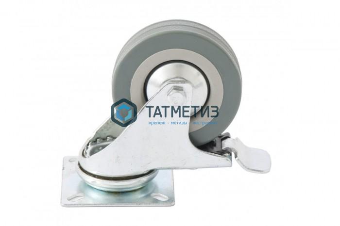 Колесо поворотное с тормозом d-50мм, крепление платформенное // СИБРТЕХ Колесо поворотное с тормозом d-50мм, крепление платформенное // СИБРТЕХ